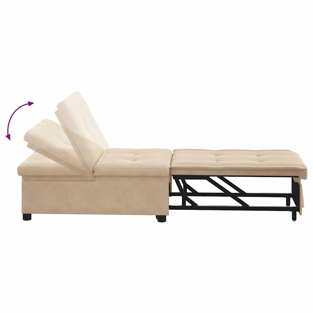 Sovesofa med pude Creme 67 x 194 x 82 cm Mikrofiberstof