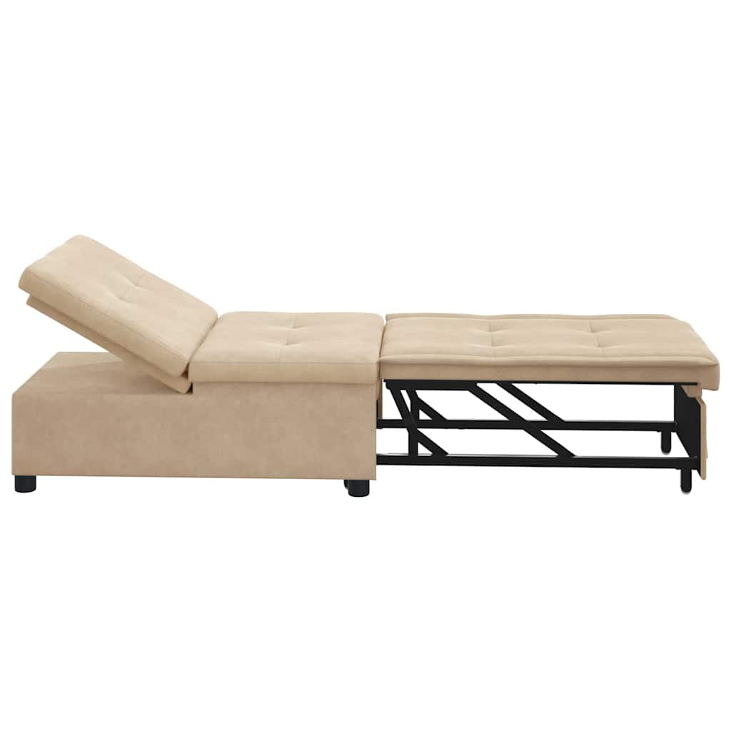 Sovesofa med pude Creme 67 x 194 x 82 cm Mikrofiberstof