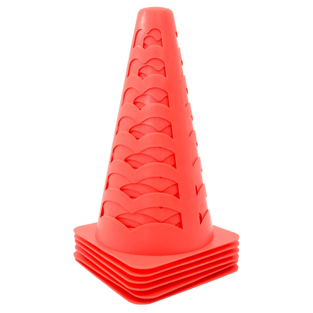 fodboldkegler 6 stk. 13x13x22,5 cm stabelbare orange