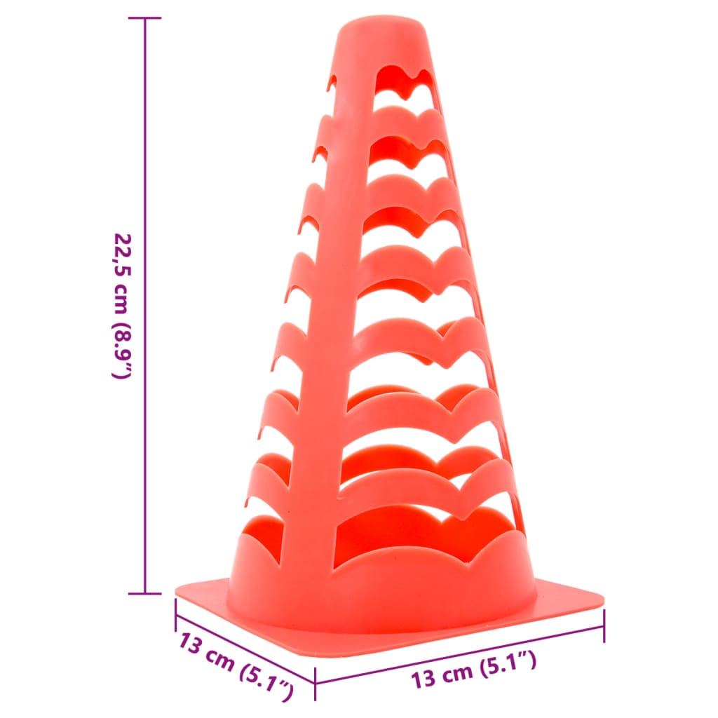 fodboldkegler 6 stk. 13x13x22,5 cm stabelbare orange