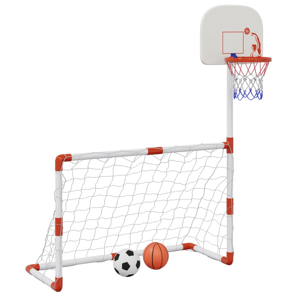 fodbold- og basketballsæt til børn 98x50x70 cm med bolde