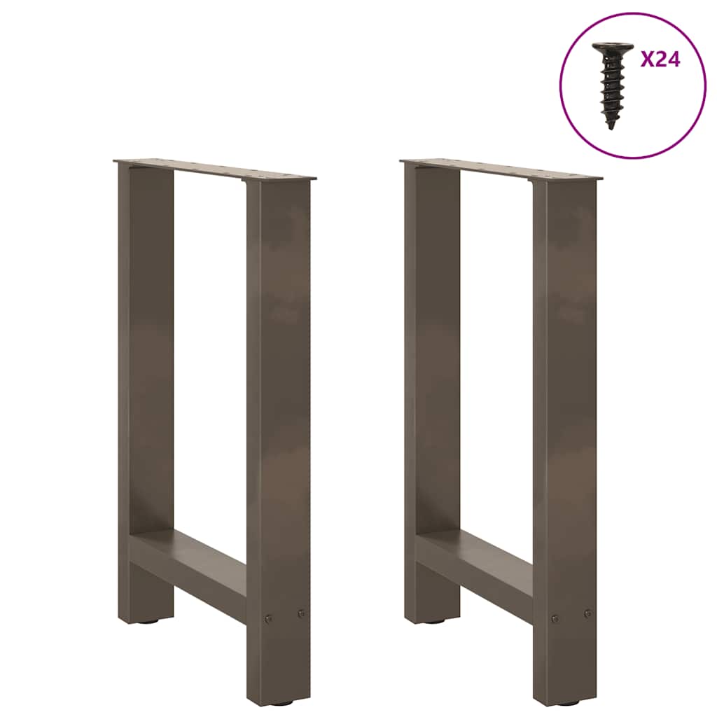 sofabordben naturstål 2 stk. 60x(72-73) cm stål