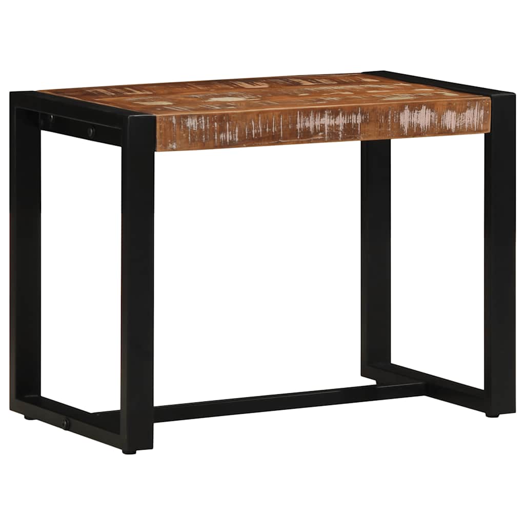 bænk 60x35x45 cm massivt genbrugstræ flerfarvet