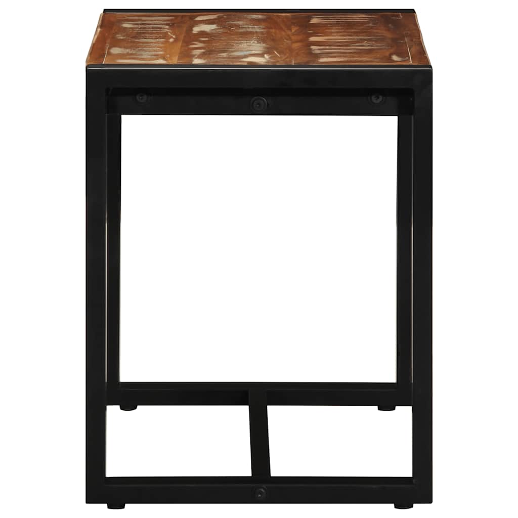 bænk 60x35x45 cm massivt genbrugstræ flerfarvet