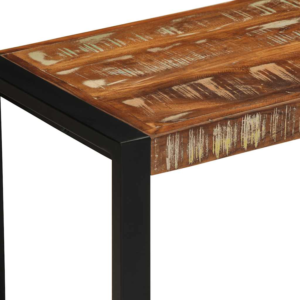 bænk 60x35x45 cm massivt genbrugstræ flerfarvet
