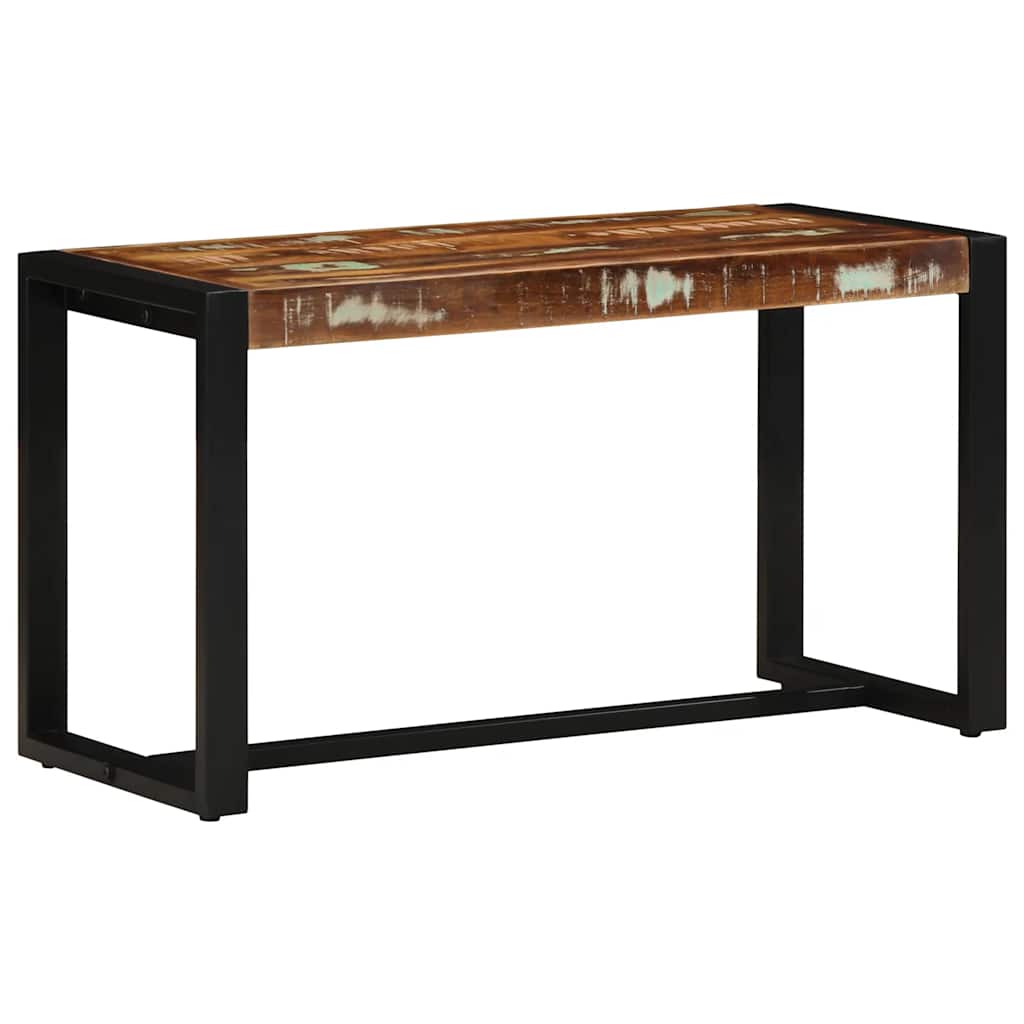bænk 80x35x45 cm massivt genbrugstræ flerfarvet