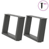 sofabordben U-formet 2 stk. 40x(30-31) cm stål antracitgrå