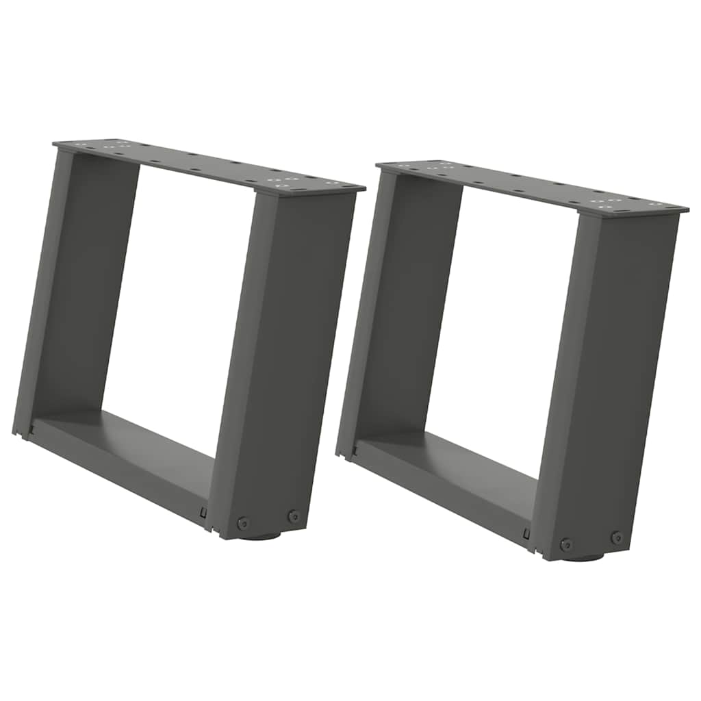 sofabordben U-formet 2 stk. 40x(30-31) cm stål antracitgrå