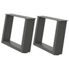 sofabordben U-formet 2 stk. 40x(30-31) cm stål antracitgrå