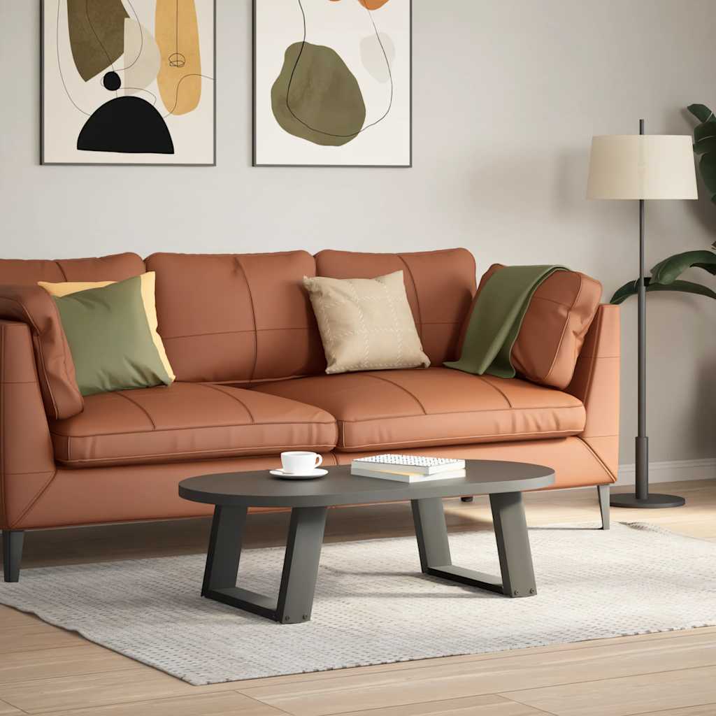 sofabordben U-formet 2 stk. 40x(30-31) cm stål antracitgrå
