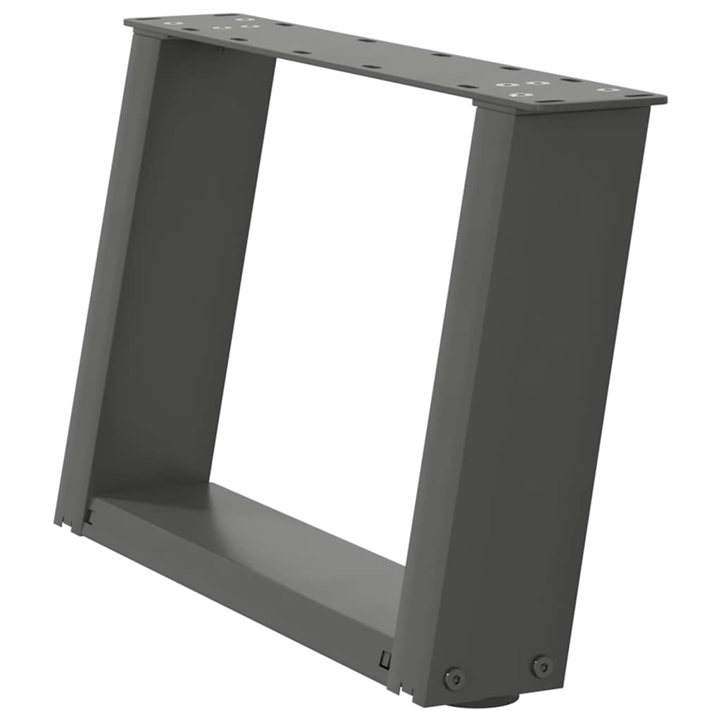 sofabordben U-formet 2 stk. 40x(30-31) cm stål antracitgrå