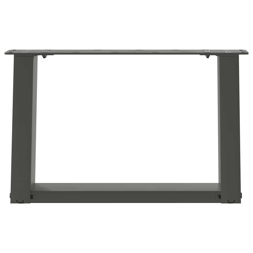 sofabordben U-formet 2 stk. 40x(30-31) cm stål antracitgrå