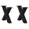 sofabordben X-formet 2 stk 60x(42-43) cm stål sort