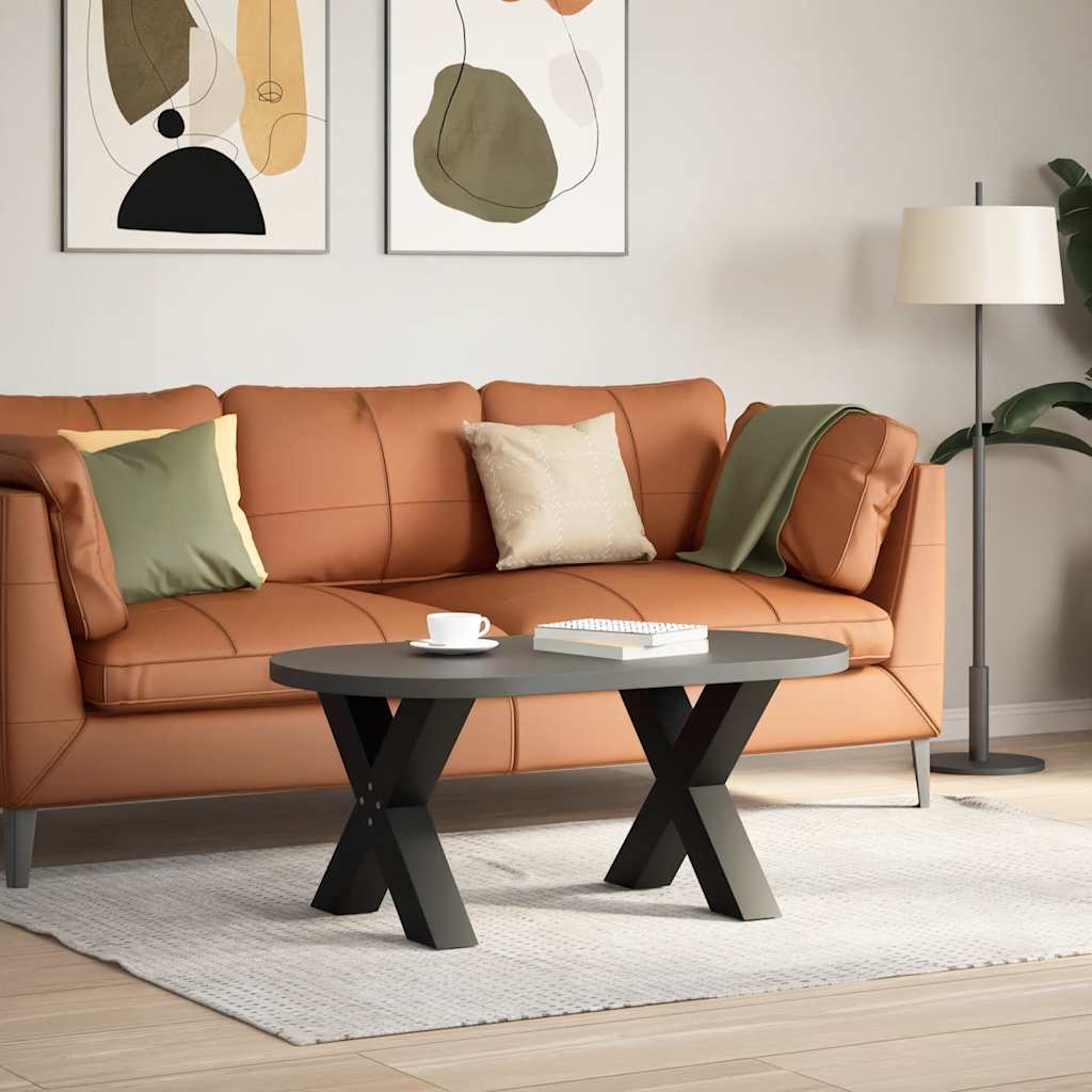 sofabordben X-formet 2 stk 60x(42-43) cm stål sort