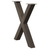 Spisebordsben X-formet 3 stk. naturstål 70x(72-73) cm stål