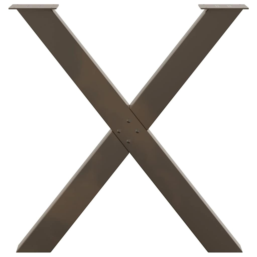 Spisebordsben X-formet 3 stk. naturstål 70x(72-73) cm stål