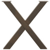 Spisebordsben X-formet 3 stk. naturstål 70x(72-73) cm stål