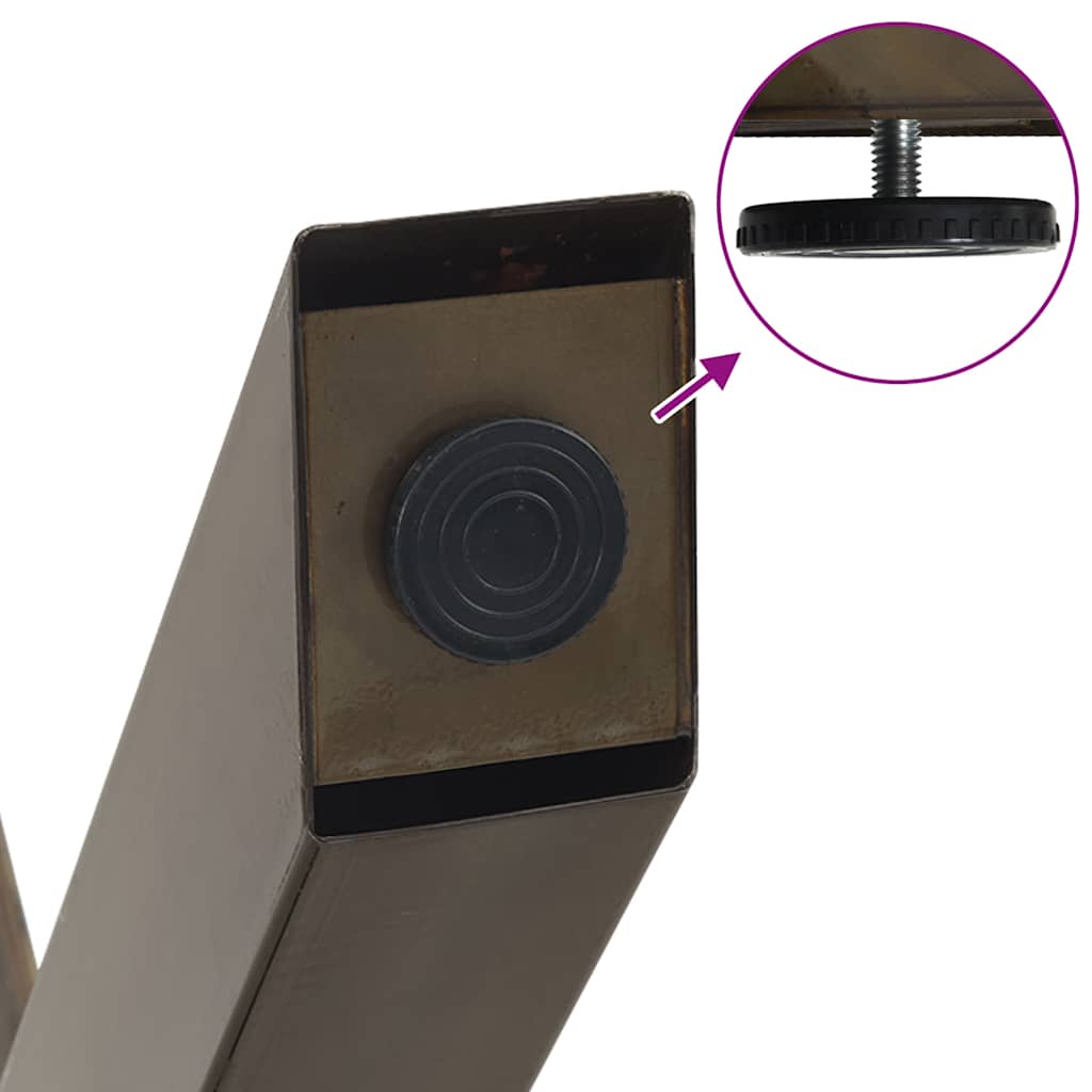 Spisebordsben X-formet 3 stk. naturstål 70x(72-73) cm stål