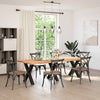 Spisebordsben X-formet 3 stk 80x(72-73) cm stål sort