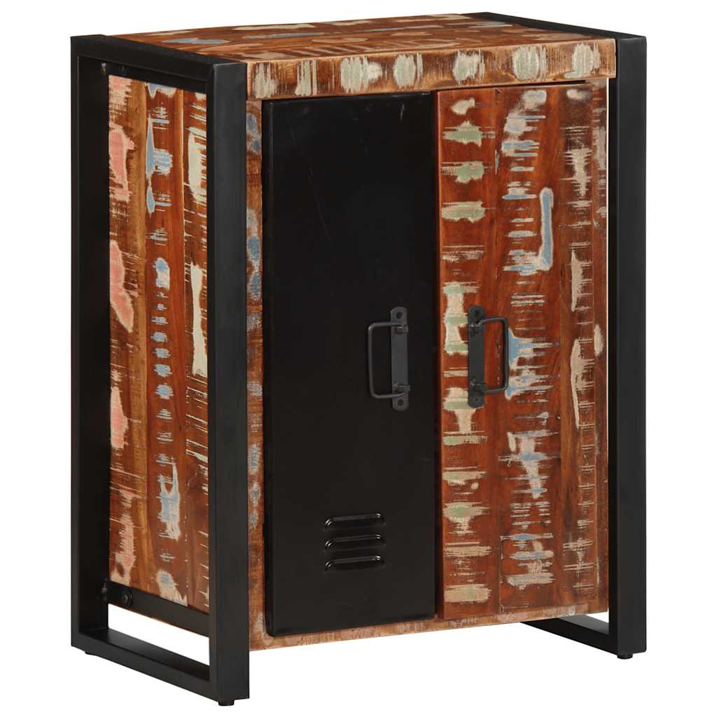 skænk flerfarvet 55x35x70 cm massivt genbrugstræ