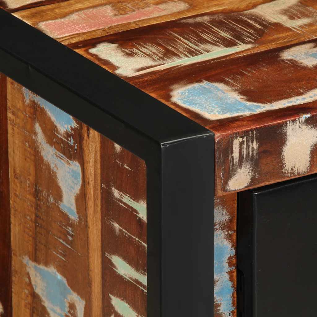 skænk flerfarvet 55x35x70 cm massivt genbrugstræ