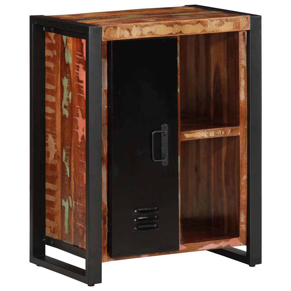 skænk flerfarvet 55x35x70 cm massivt genbrugstræ