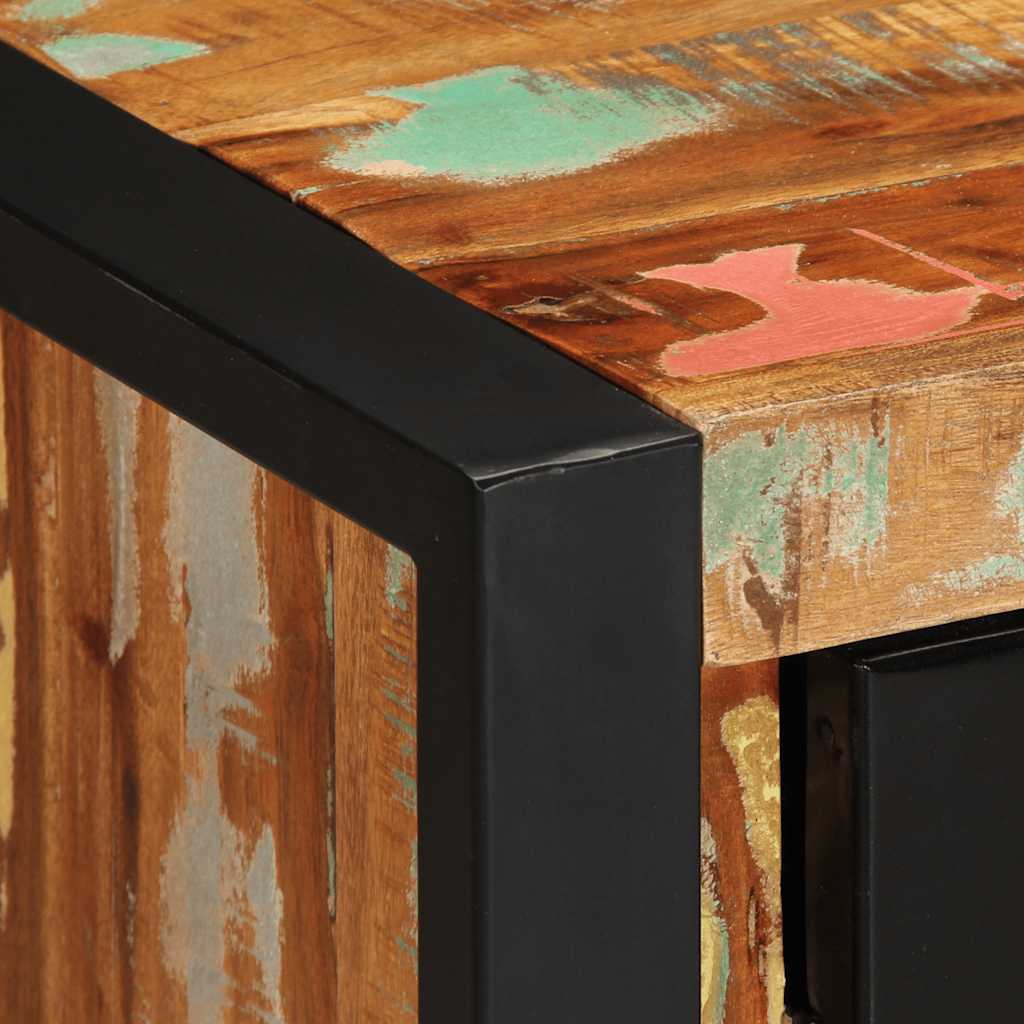 skænk flerfarvet 55x35x70 cm massivt genbrugstræ