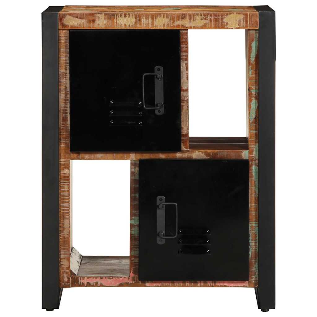 skænk flerfarvet 55x35x70 cm massivt genbrugstræ