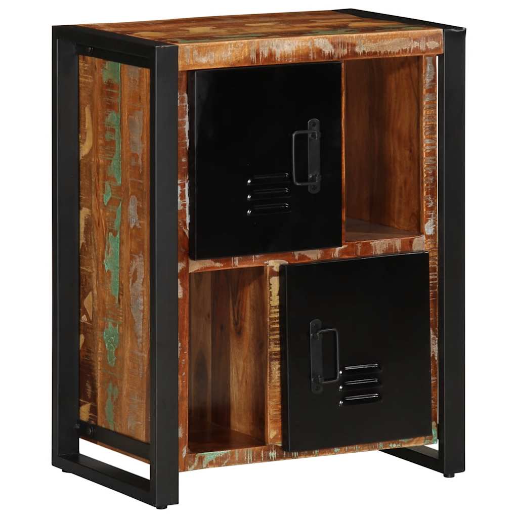 skænk flerfarvet 55x35x70 cm massivt genbrugstræ