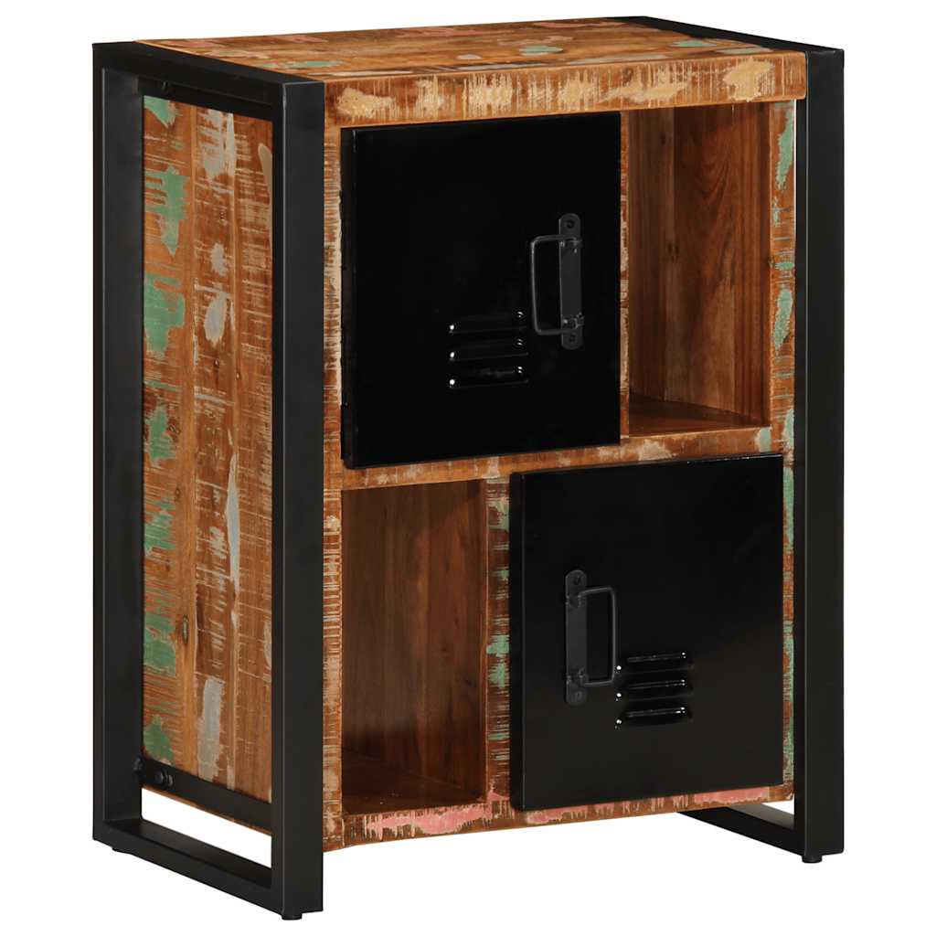 skænk flerfarvet 55x35x70 cm massivt genbrugstræ