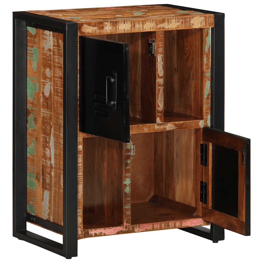 skænk flerfarvet 55x35x70 cm massivt genbrugstræ