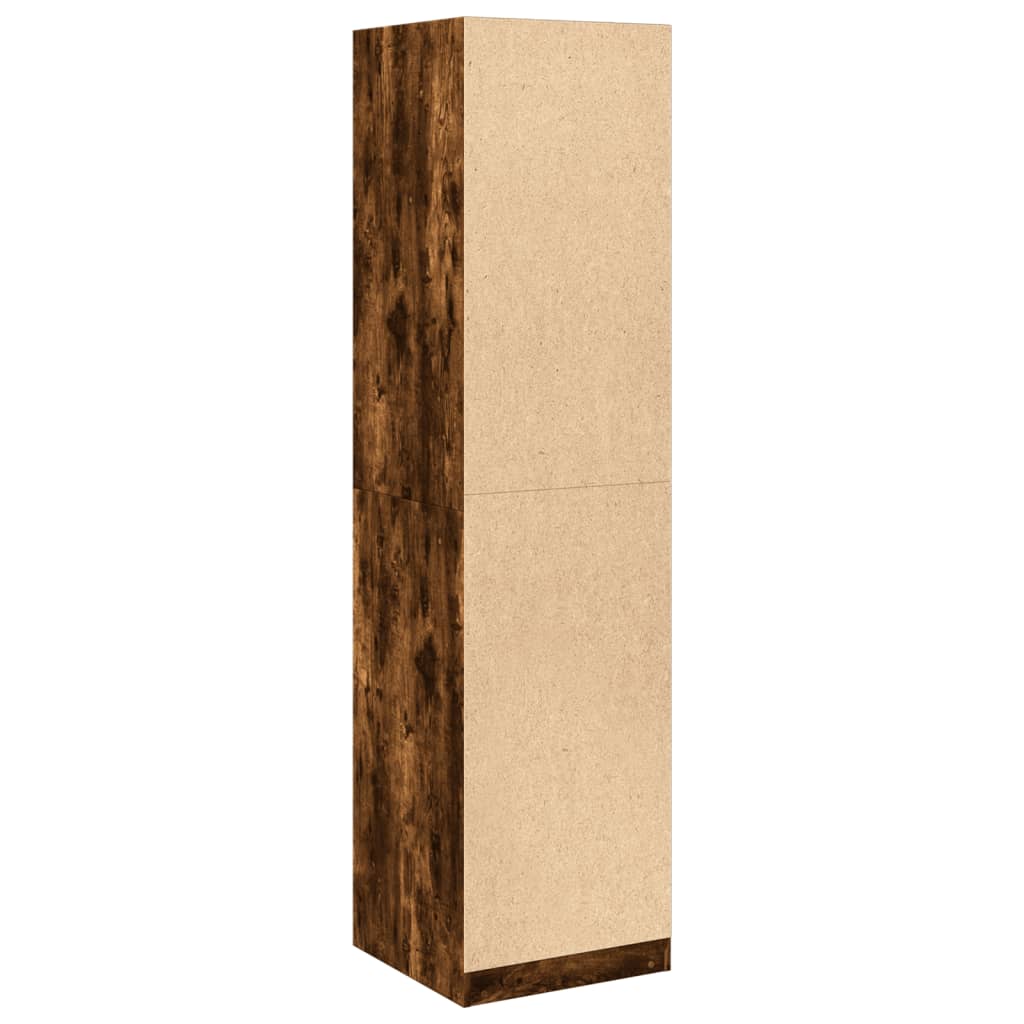 klædeskab 50x50x200 cm konstrueret træ røget egetræsfarve