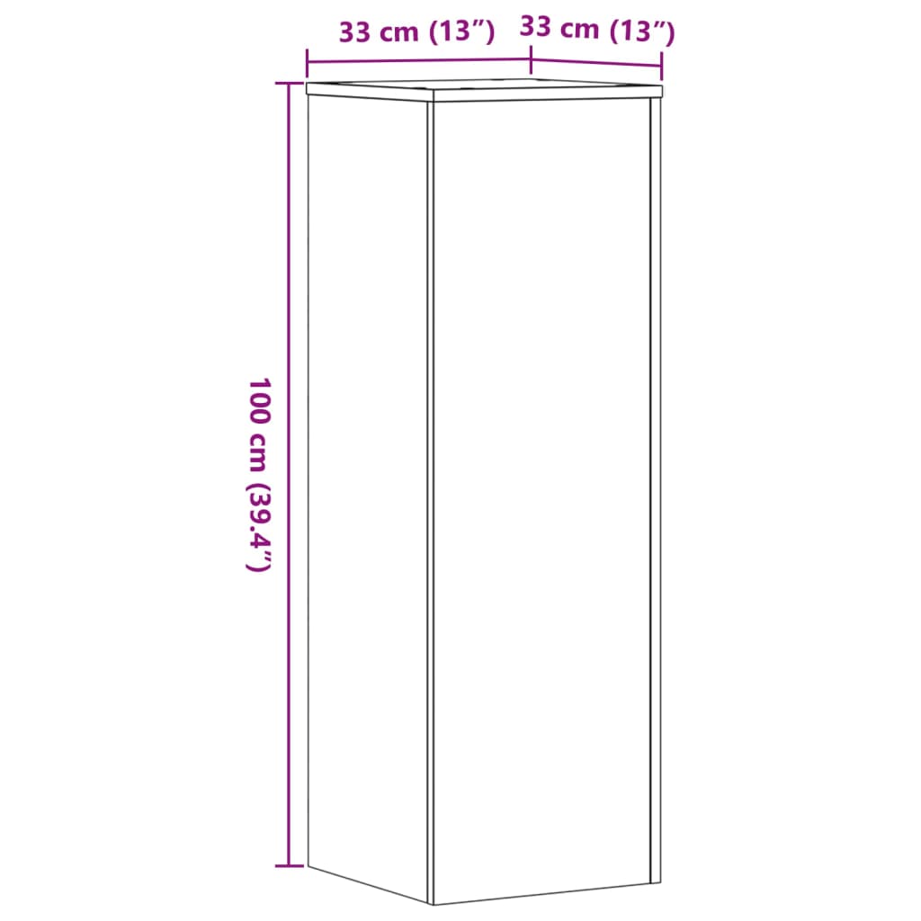 plantestativer 2 stk. 33x33x100 cm konstrueret træ røget eg