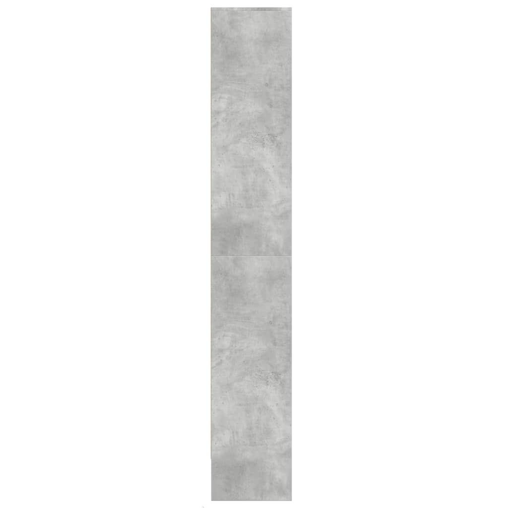 skab med LED-lys 69x32,5x200 cm konstrueret træ betongrå