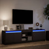 tv-bord med LED-lys 180x34x50 cm konstrueret træ sort