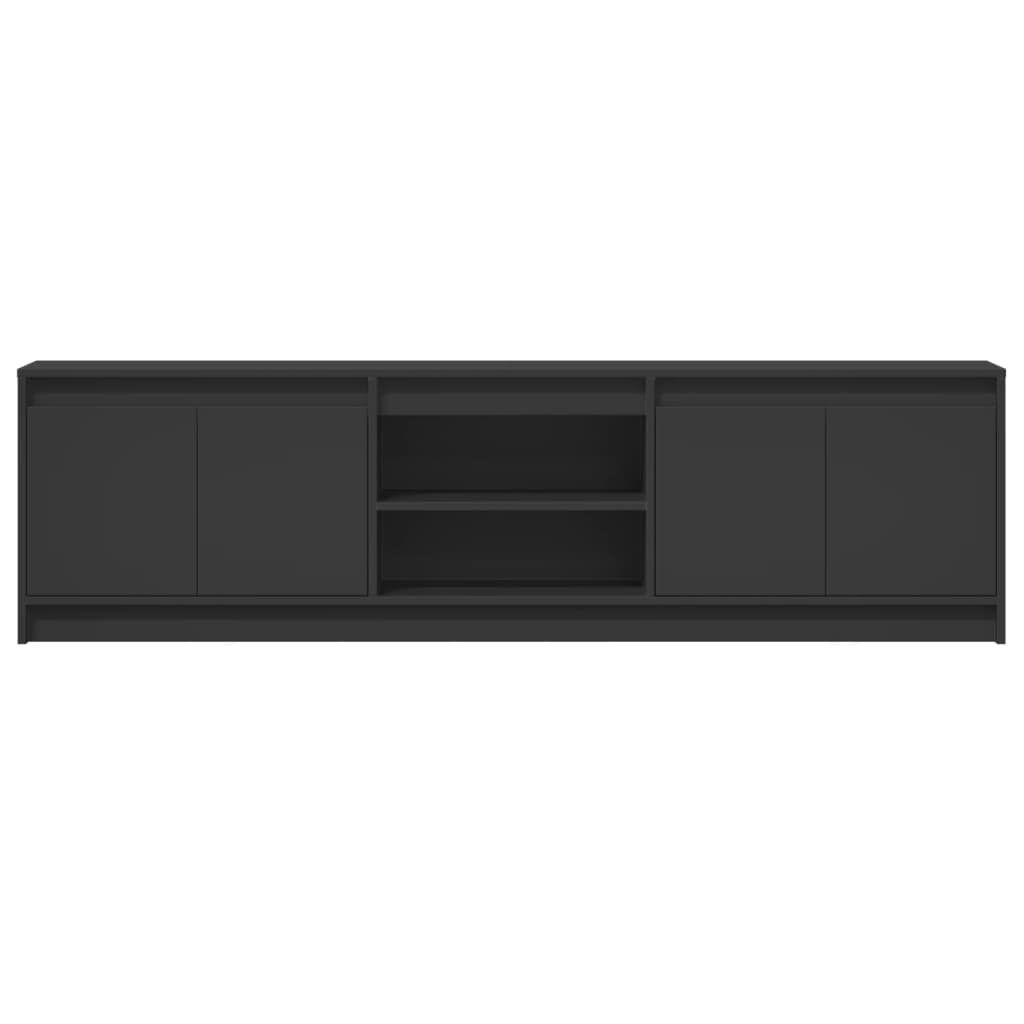 tv-bord med LED-lys 180x34x50 cm konstrueret træ sort