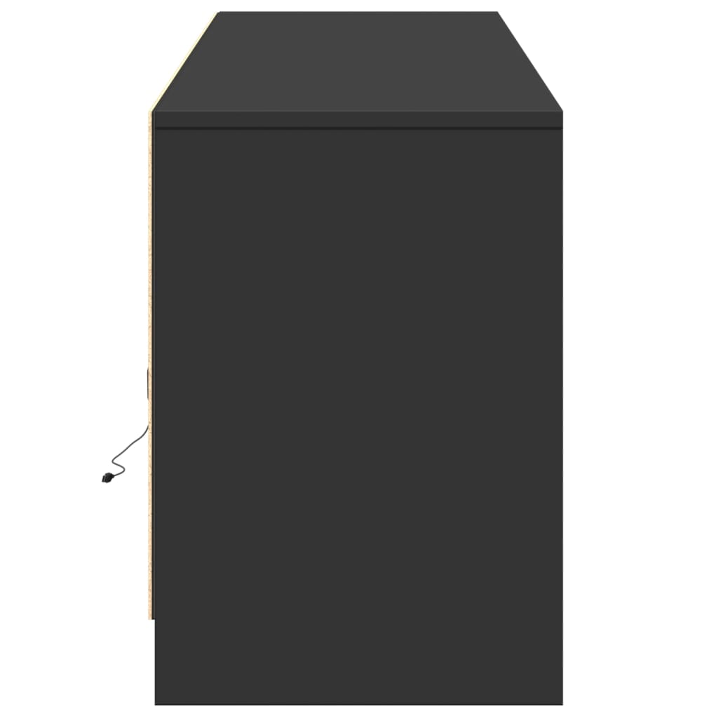 tv-bord med LED-lys 180x34x50 cm konstrueret træ sort