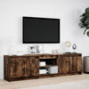 tv-bord m. LED-lys 180x34x50 cm konstrueret træ røget eg