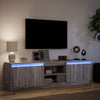 tv-bord m. LED-lys 180x34x50 cm konstrueret træ grå sonoma-eg