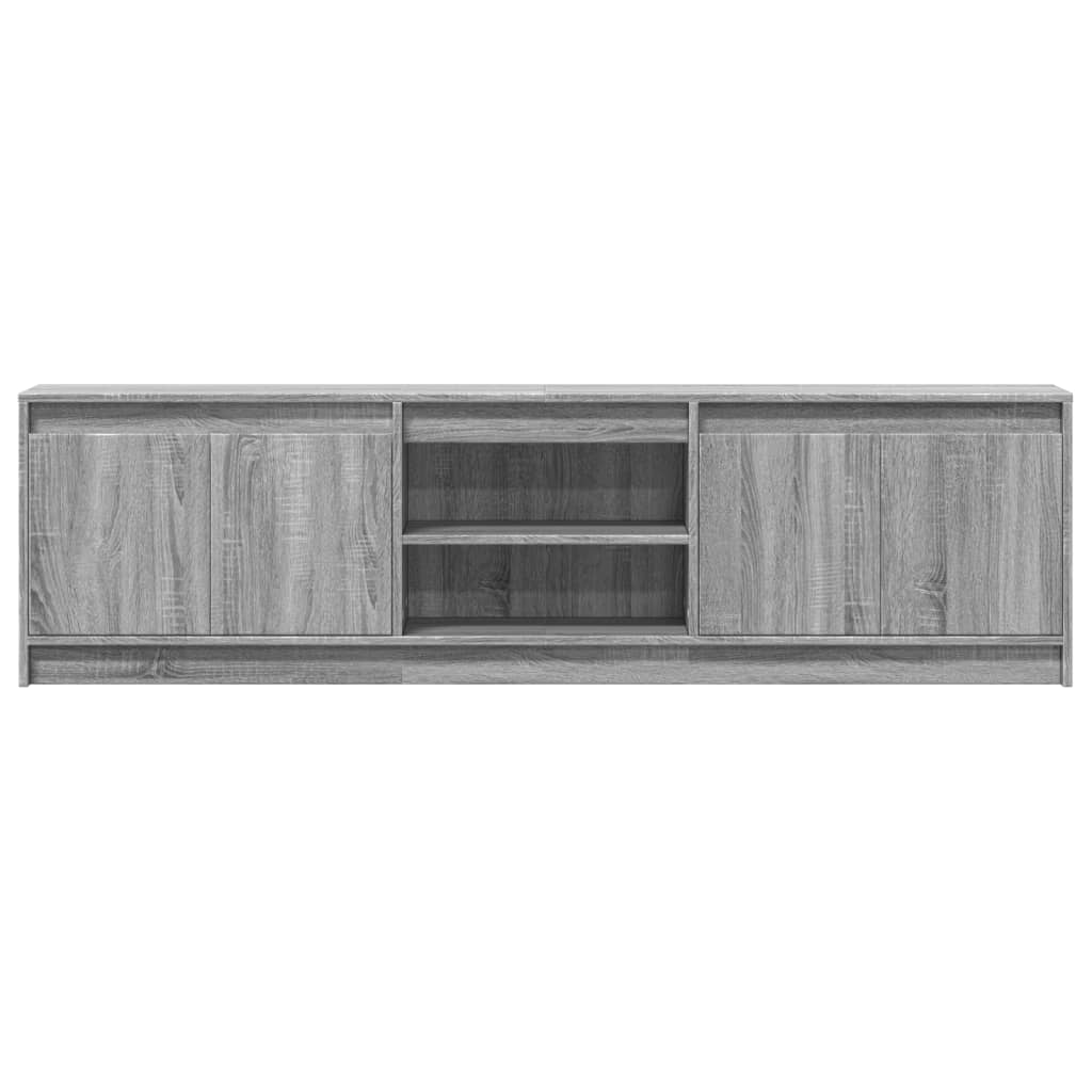 tv-bord m. LED-lys 180x34x50 cm konstrueret træ grå sonoma-eg