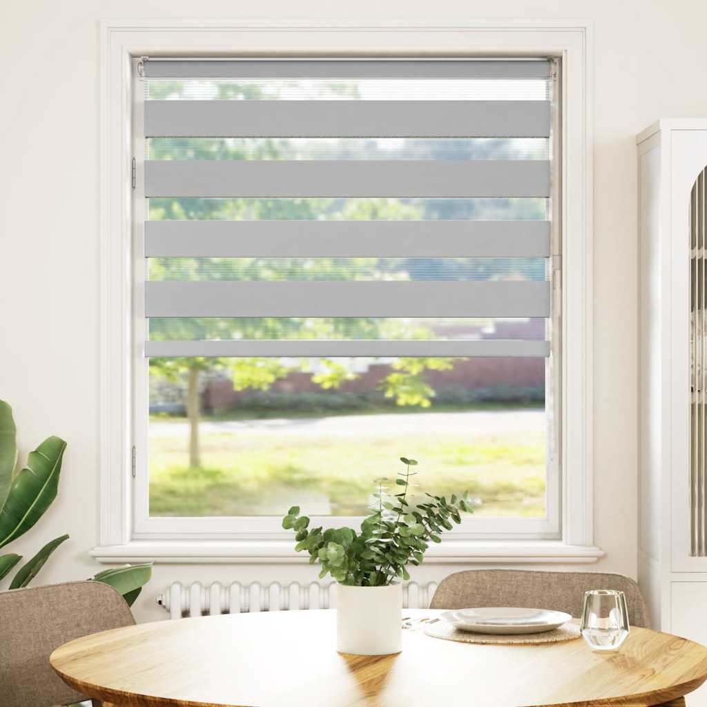 zebragardin lysegrå 95x100 cm stofbredde 90,9 cm polyester