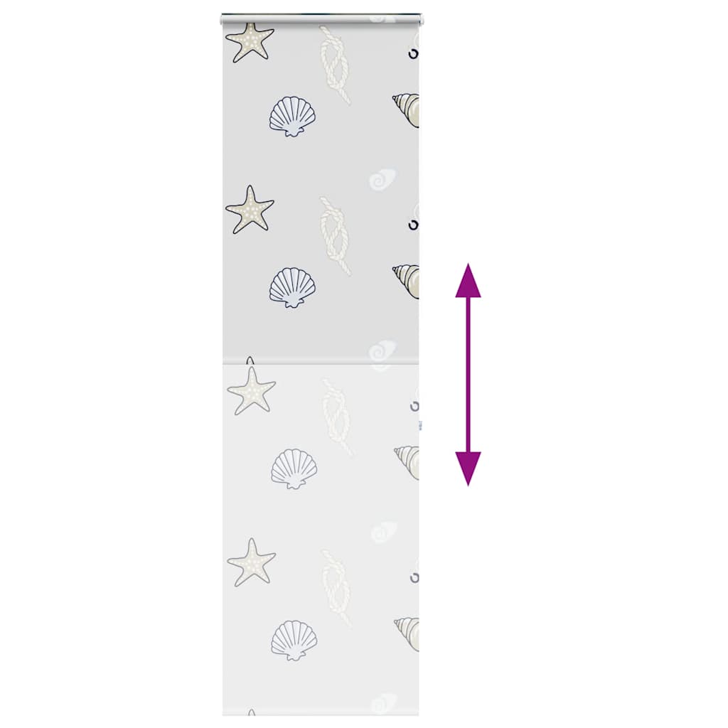 Bruserullegardin med kassette 70x240 cm Stofbredde 66 cm