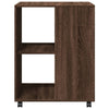 sidebord med hjul 55x60x78 cm konstrueret træ brunt egetræ