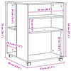 sidebord med hjul 55x60x78 cm konstrueret træ brunt egetræ