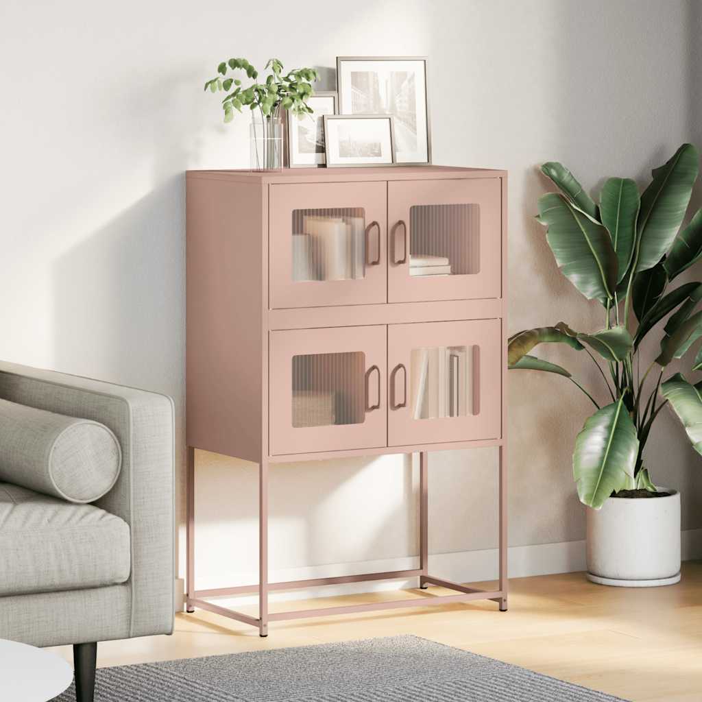 højskab 68x39x107 cm stål lyserød