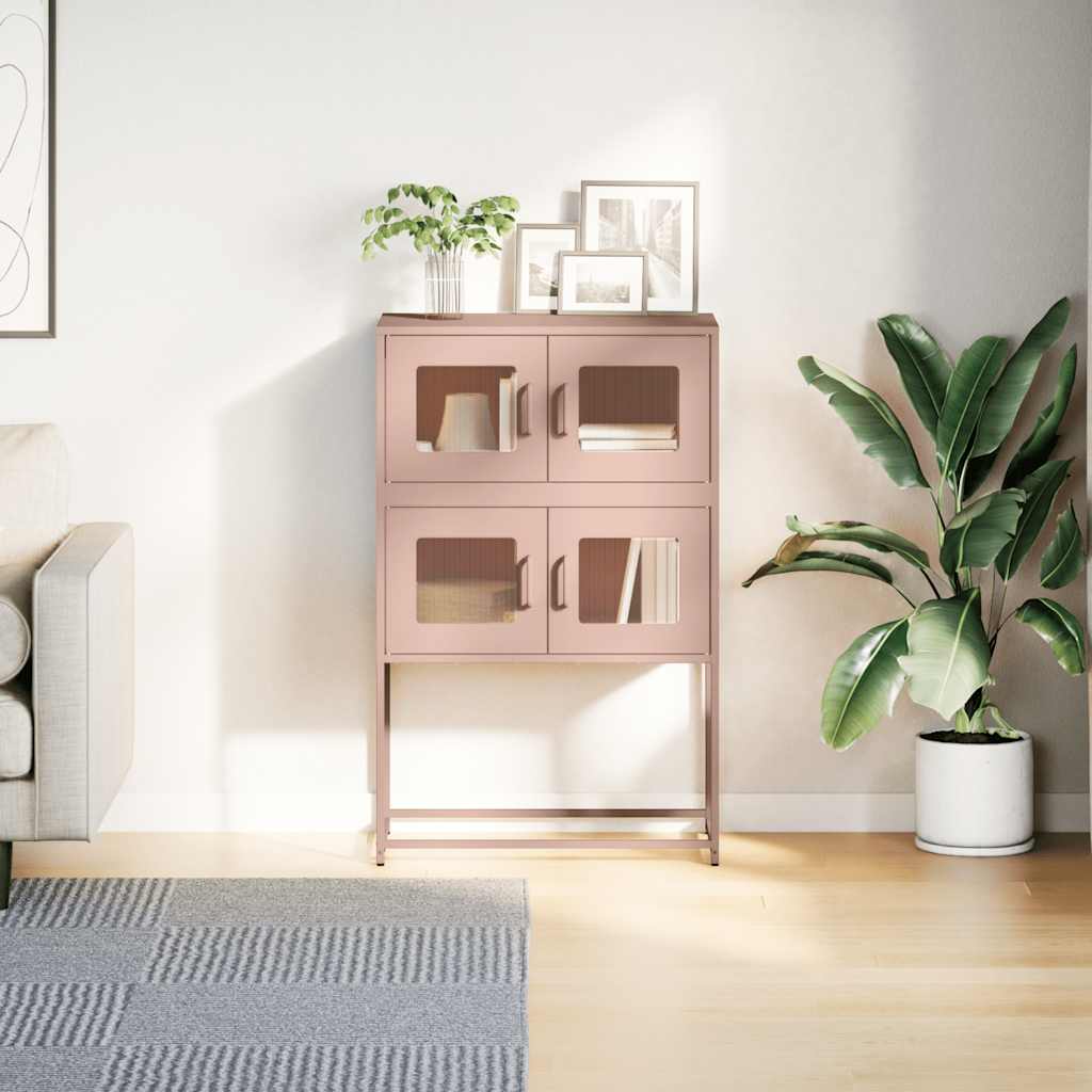 højskab 68x39x107 cm stål lyserød