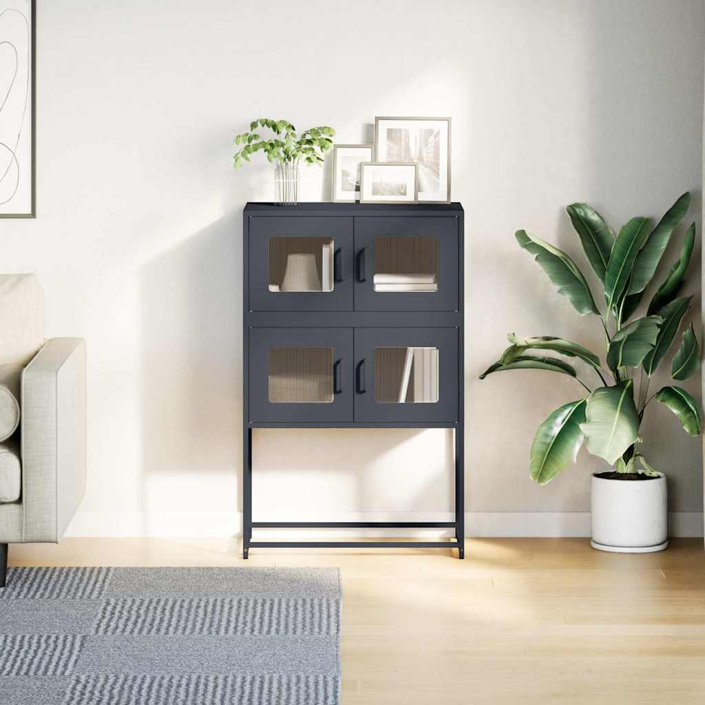 højskab 68x39x107 cm stål antracitgrå