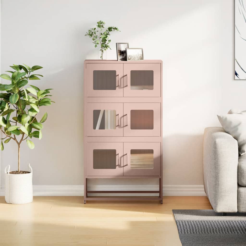 højskab 68x39x123 cm stål lyserød