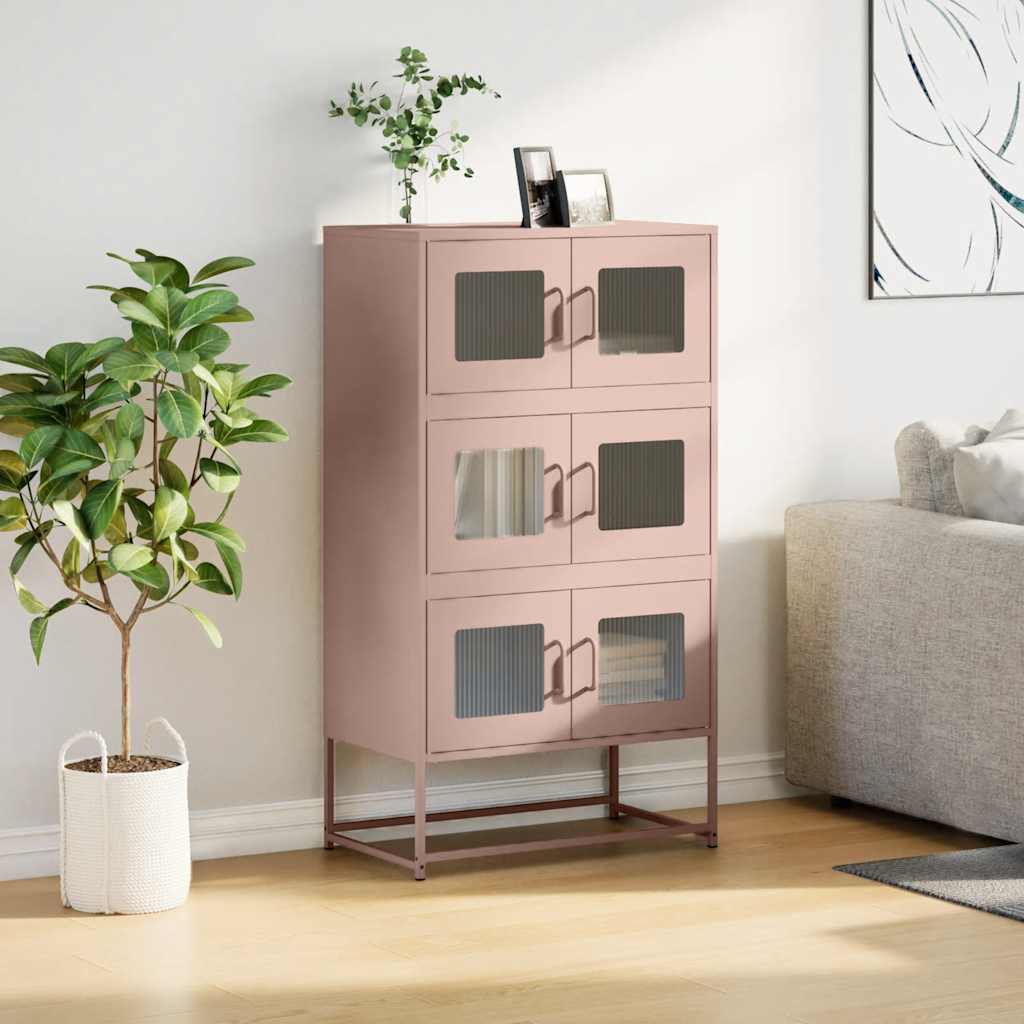højskab 68x39x123 cm stål lyserød
