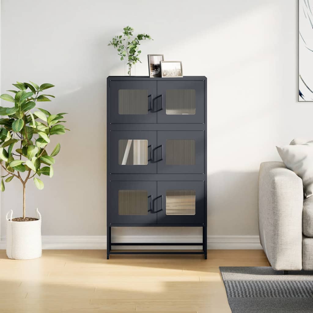 højskab 68x39x123 cm stål antracitgrå